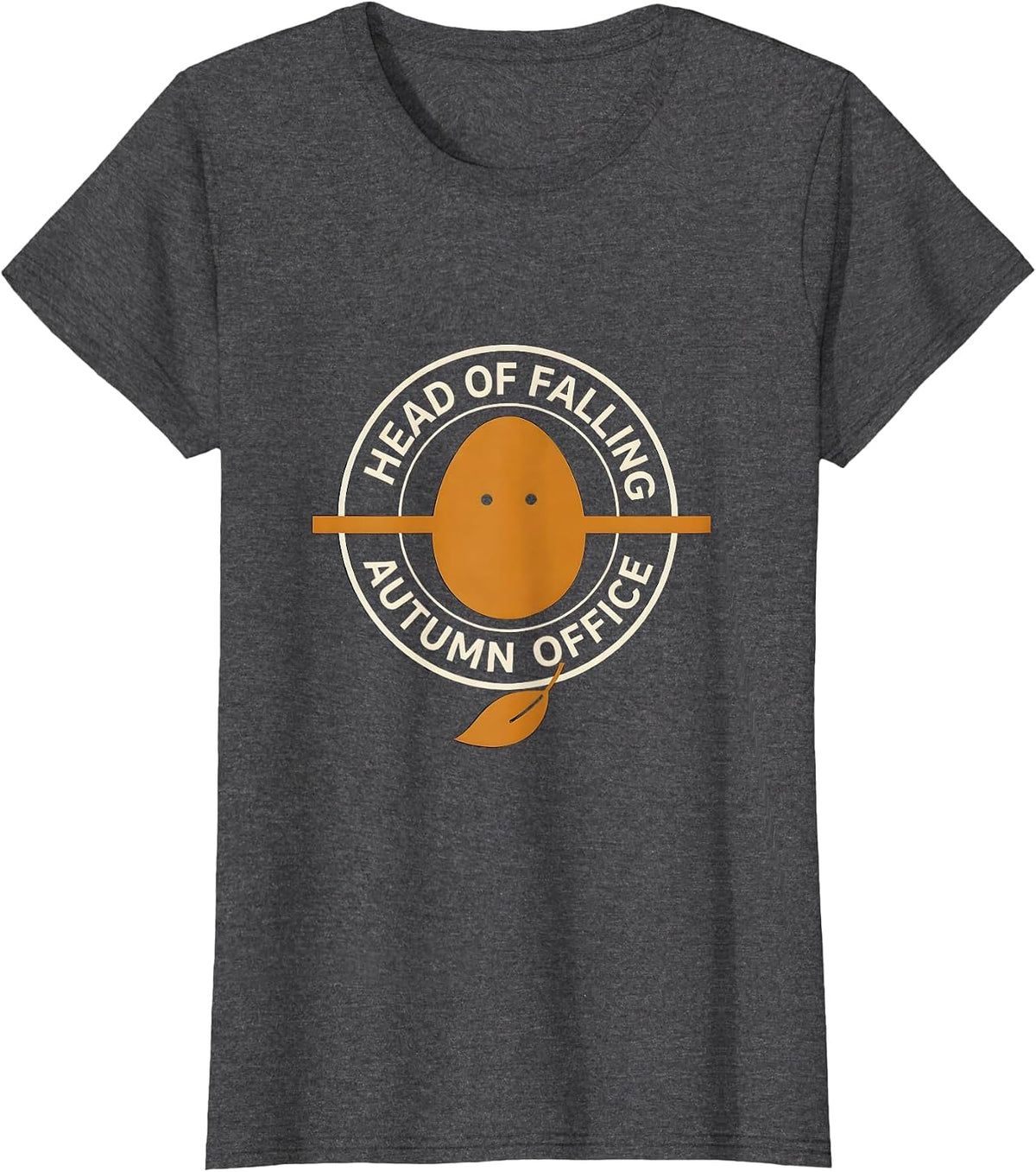 Women's Head of Falling Autumn Office Whimsical Nursery Rhyme T-Shirt - Dark Heather Grey