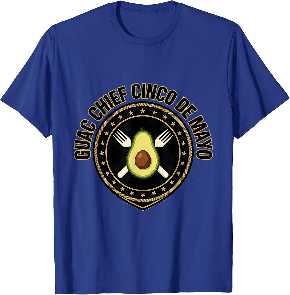 Guac Chief Cinco de Mayo Mexican Party Humor T-Shirt - Royal Blue