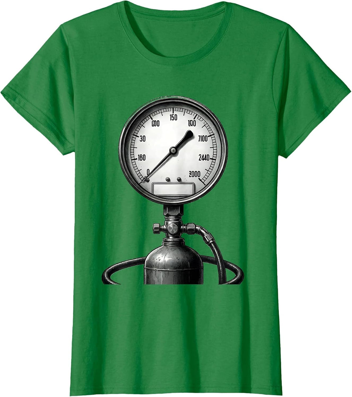 Manifold Gauge Body HVAC Technician Charging Humor T-Shirt - Kelly Green