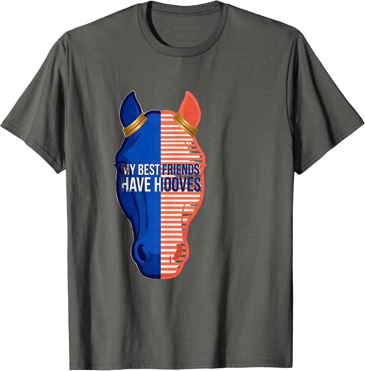 My Best Friends Have Hooves Horse Lover Design T-Shirt - Asphalt Grey