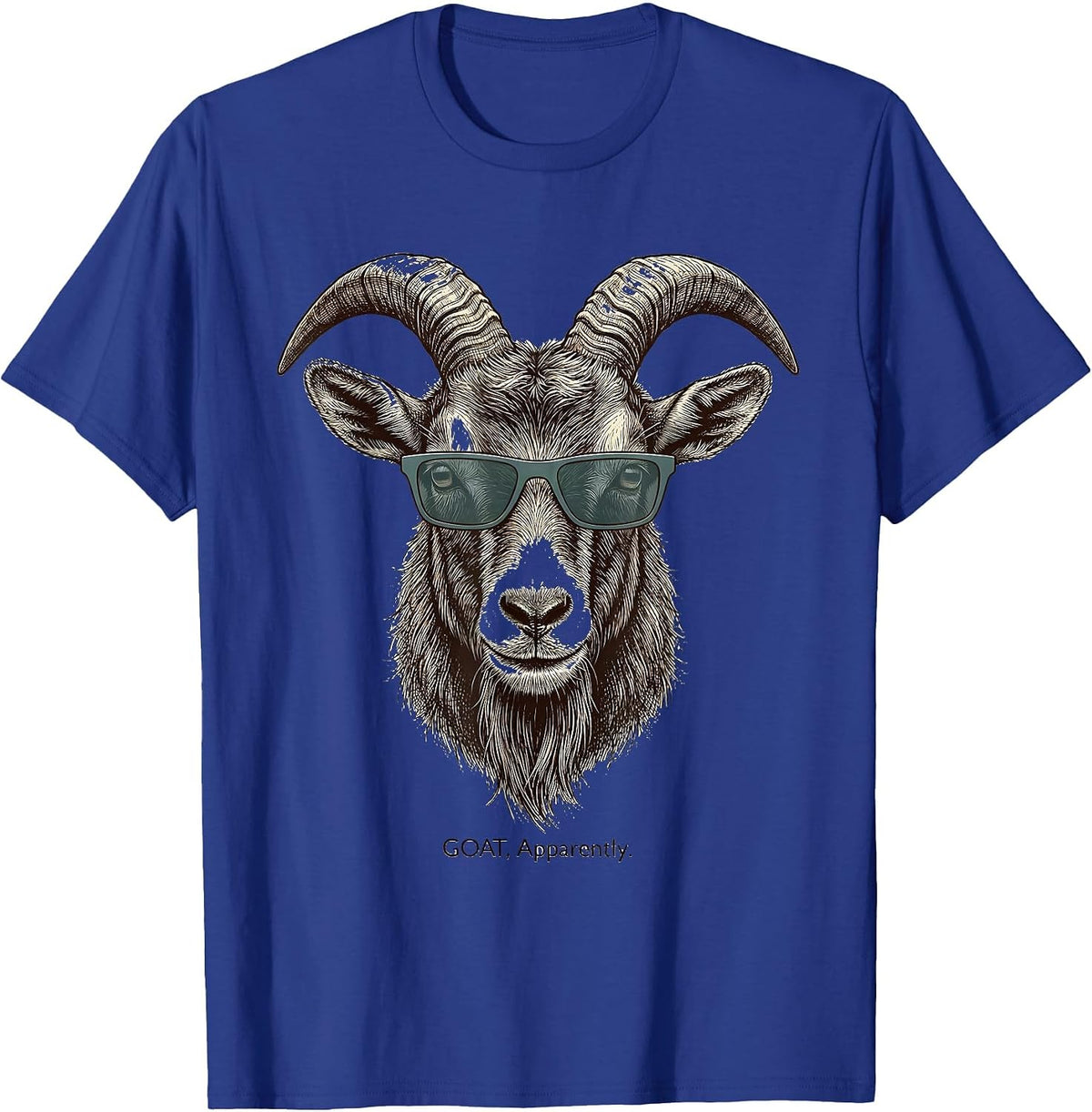 Men's GOAT Apparently Funny Goat With Sunglasses Animal Lover T-Shirt - Royal Blue
