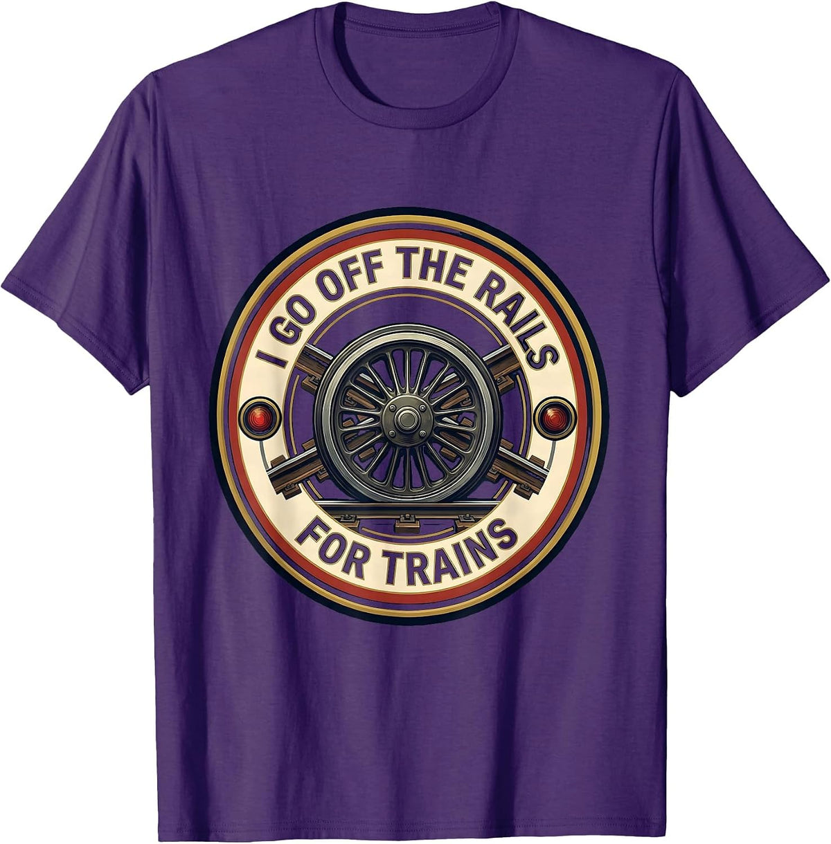 Men's I Go Off The Rails For Trains Funny Train Hobbyist Model T-Shirt - Purple
