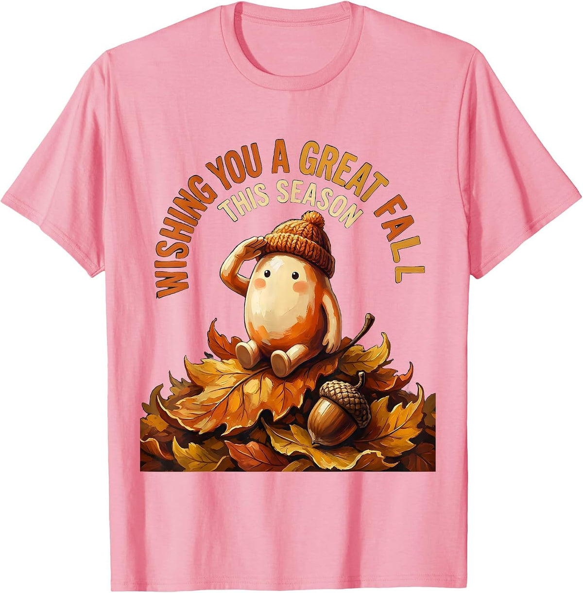 Men's Wishing You a Great Fall This Season Whimsical Nursery Rhyme T-Shirt - Pink