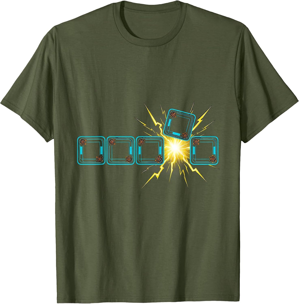 Men's Periodic Table Element Cards Nerdy Science Humor T-Shirt - Olive Green