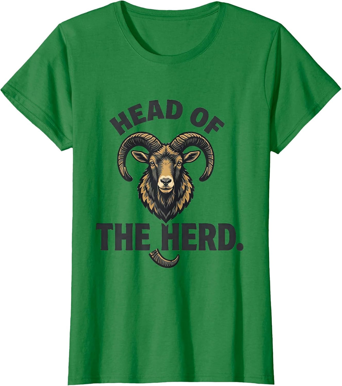 Head Of The Herd Funny Goat Costume Farm Animal Humor T-Shirt - Kelly Green