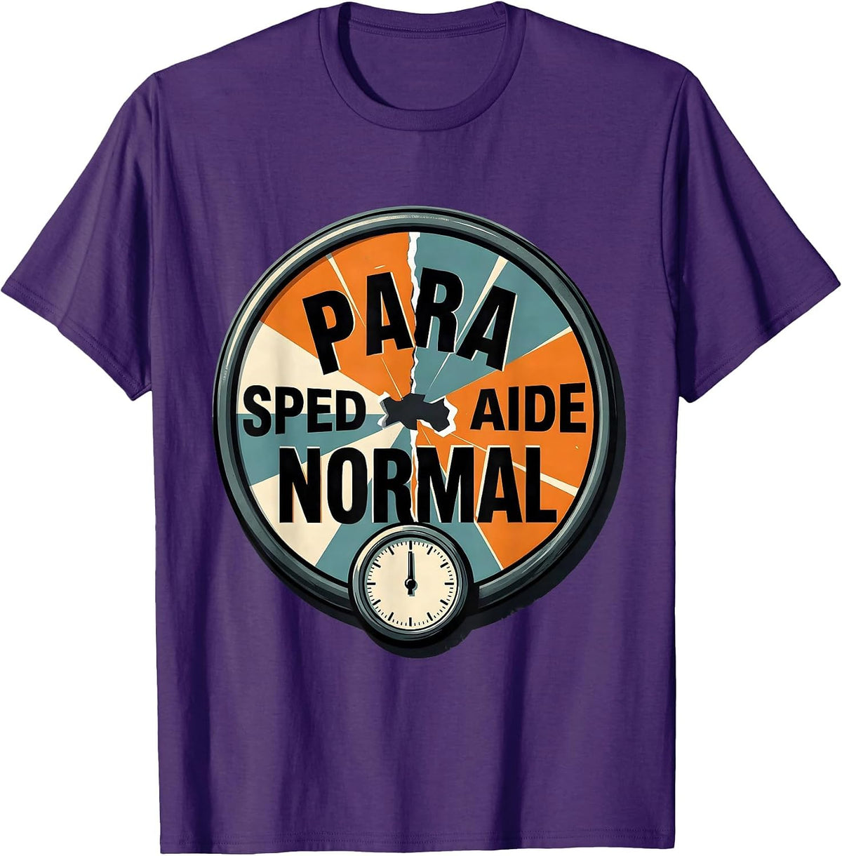 Men's Para Normal SPED Aide Screenprint Ghost Halloween T-Shirt - Purple