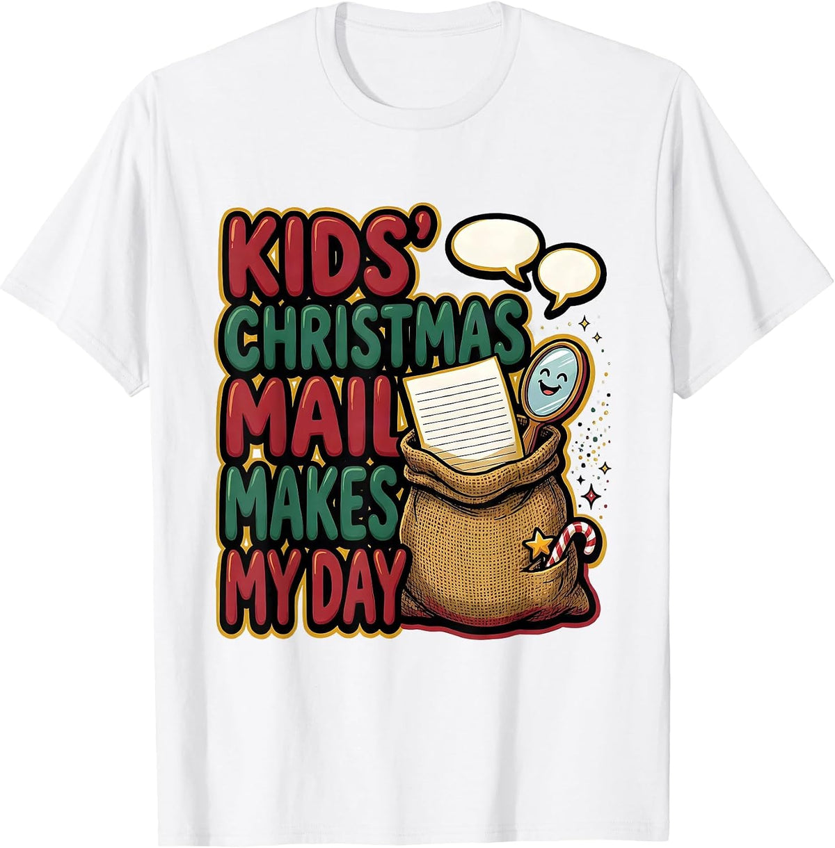 Men's Kids' Christmas Mail Makes My Day Funny Speech Therapist SLP T-Shirt - White