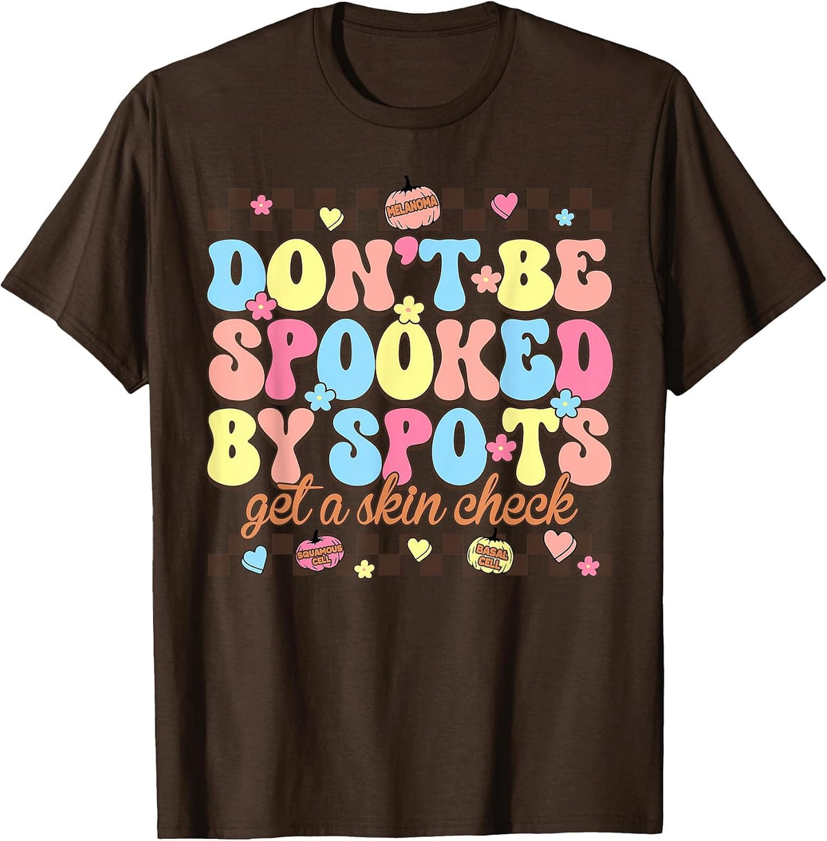 Funny Halloween Dermatology Nurse Spooky Season T-Shirt - Brown