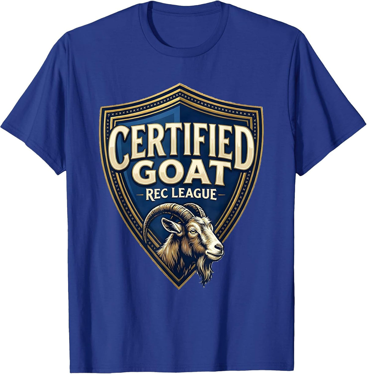 Men's Certified GOAT Rec League Funny Goat Lover Gift T-Shirt - Royal Blue