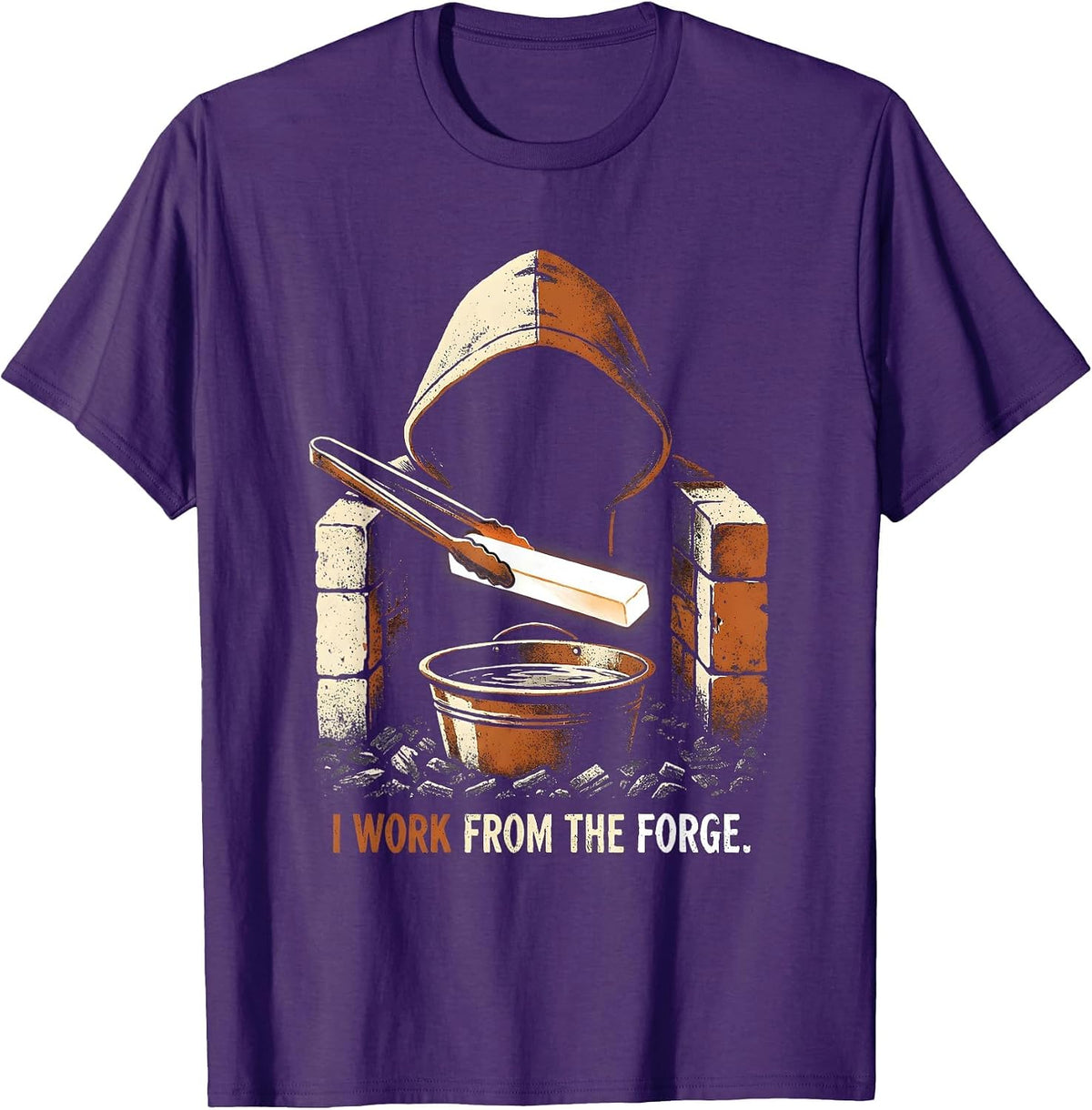 Men's I Work From The Forge Funny Blacksmith Forge Gift T-Shirt - Purple