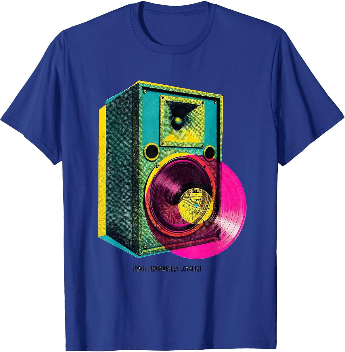 1950s Rockabilly Loyalist Retro Greaser Sock Hop Party T-Shirt - Royal Blue