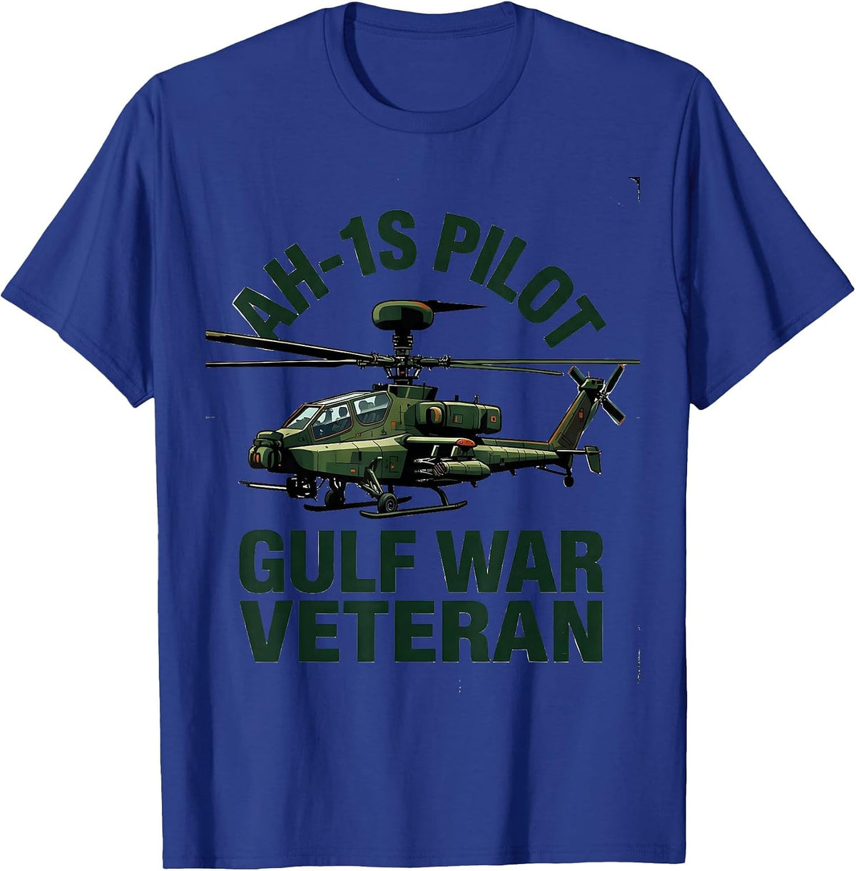 AH-1S Pilot Gulf War Veteran Vintage Helicopter Pilot T-Shirt - Royal Blue