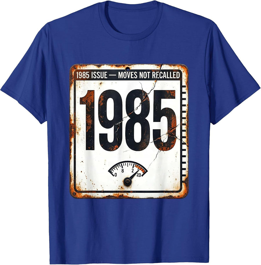 1985 Issue — Moves Not Recalled Distressed Retro Vintage T-Shirt - Royal Blue