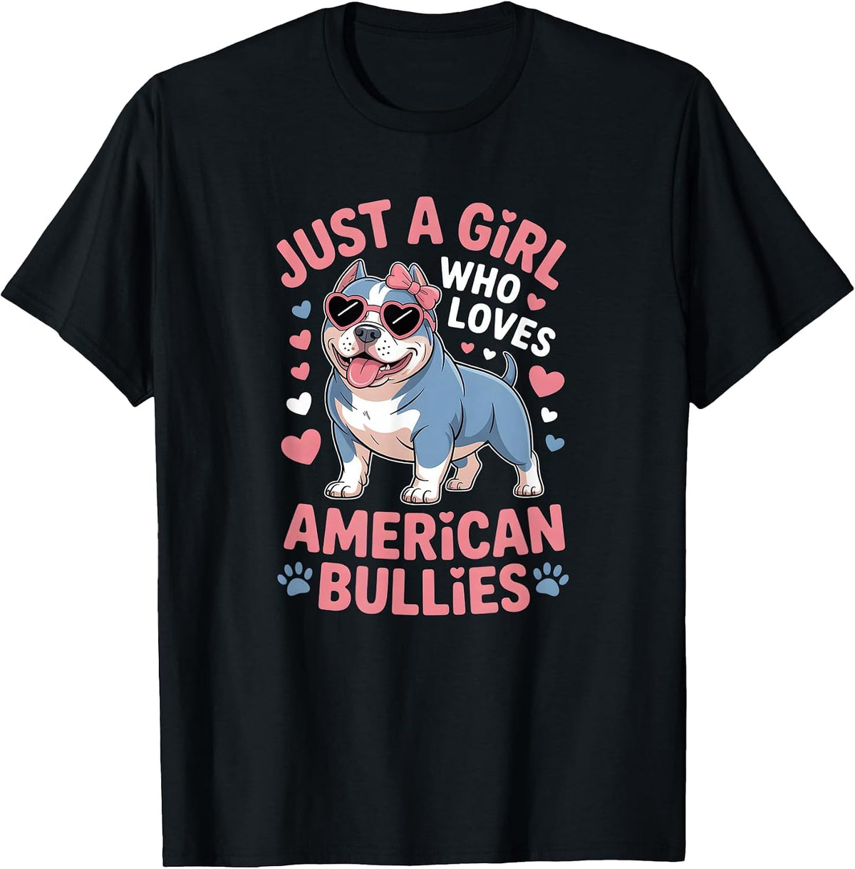 Girls American Bully T-Shirt - Black