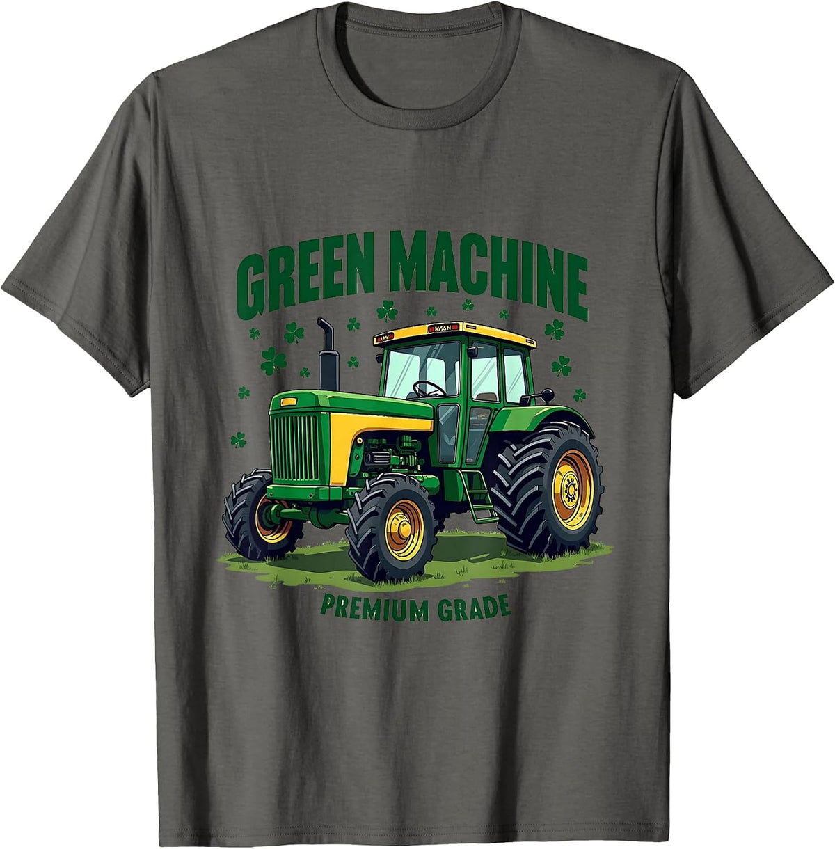 Green Machine Premium Grade St Patricks Day Design T-Shirt - Asphalt Grey