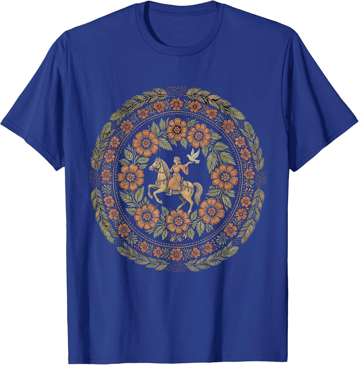 Men's Rodeo Rider Releasing Dove Graphic Tee T-Shirt - Royal Blue