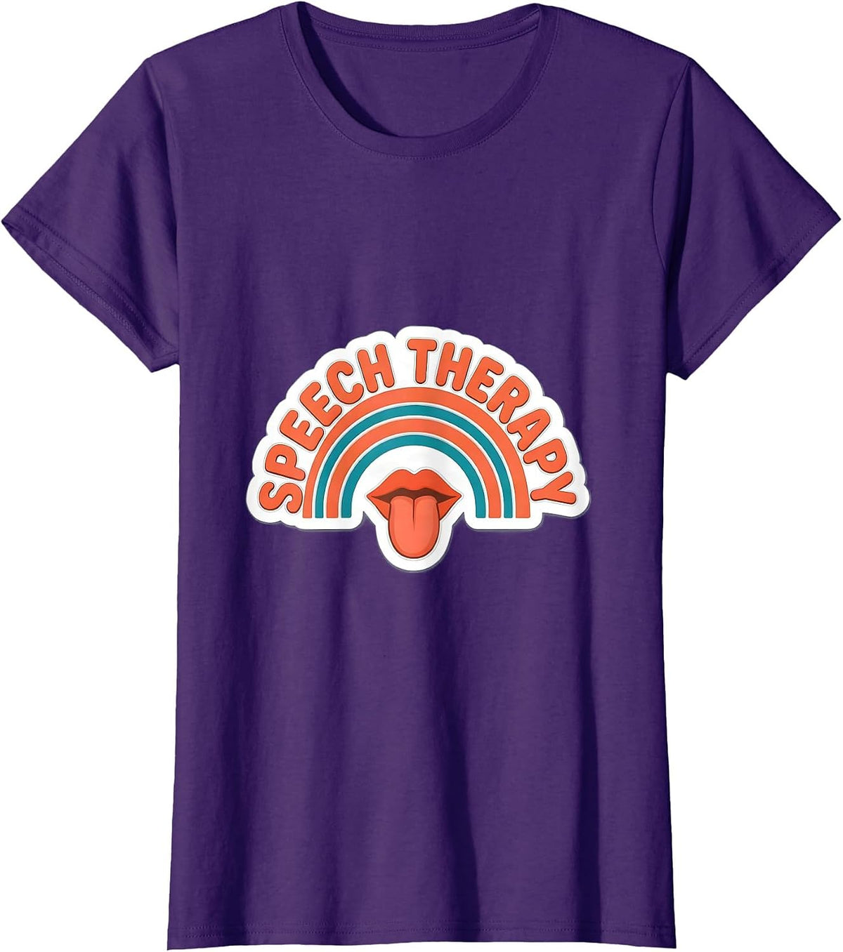 Women's Speech Therapy Retro Cute Speech Language Pathologist SLP T-Shirt - Purple