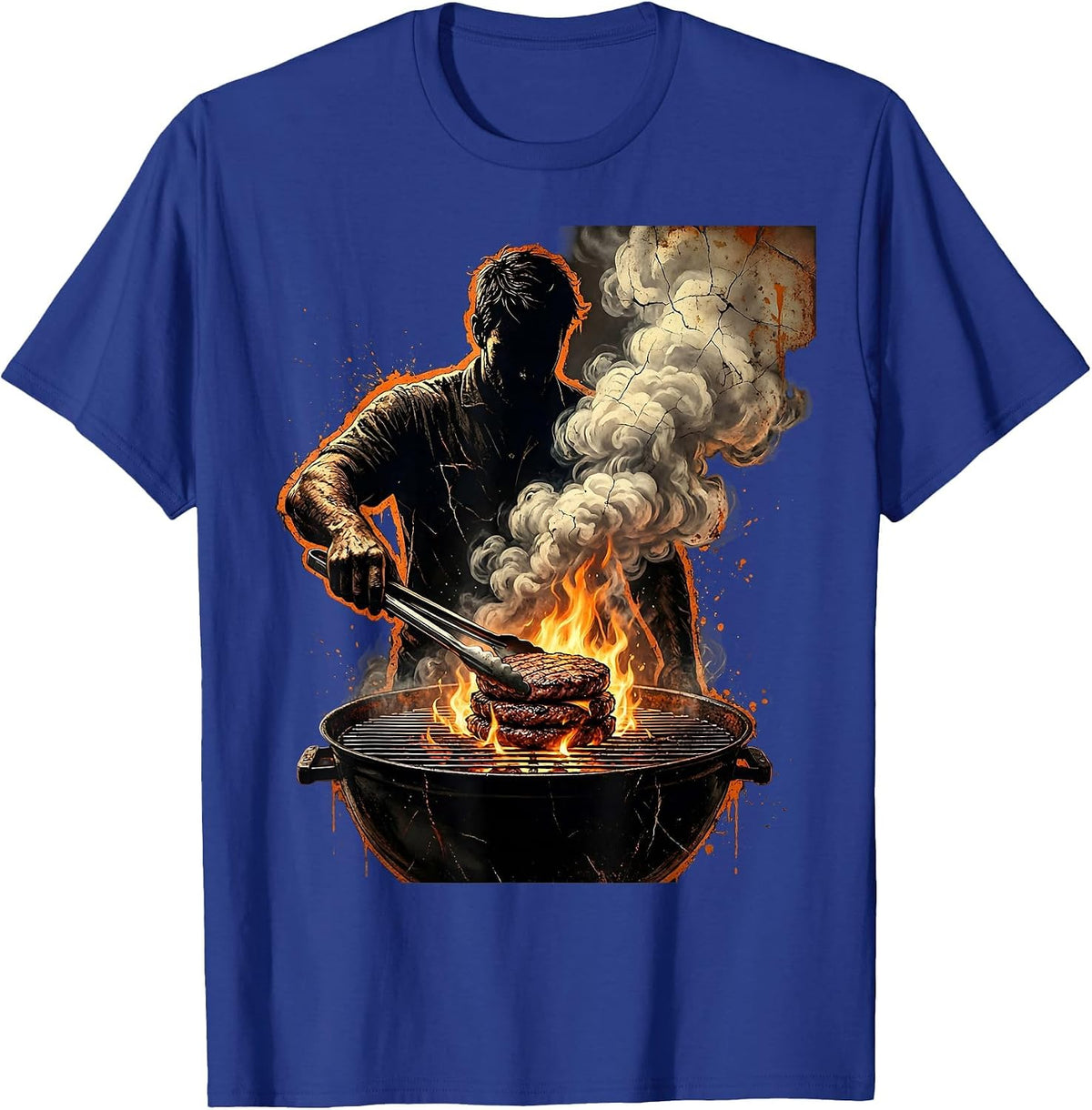 Local Boy Backyard Burger Grill Master Graphic T-Shirt - Royal Blue