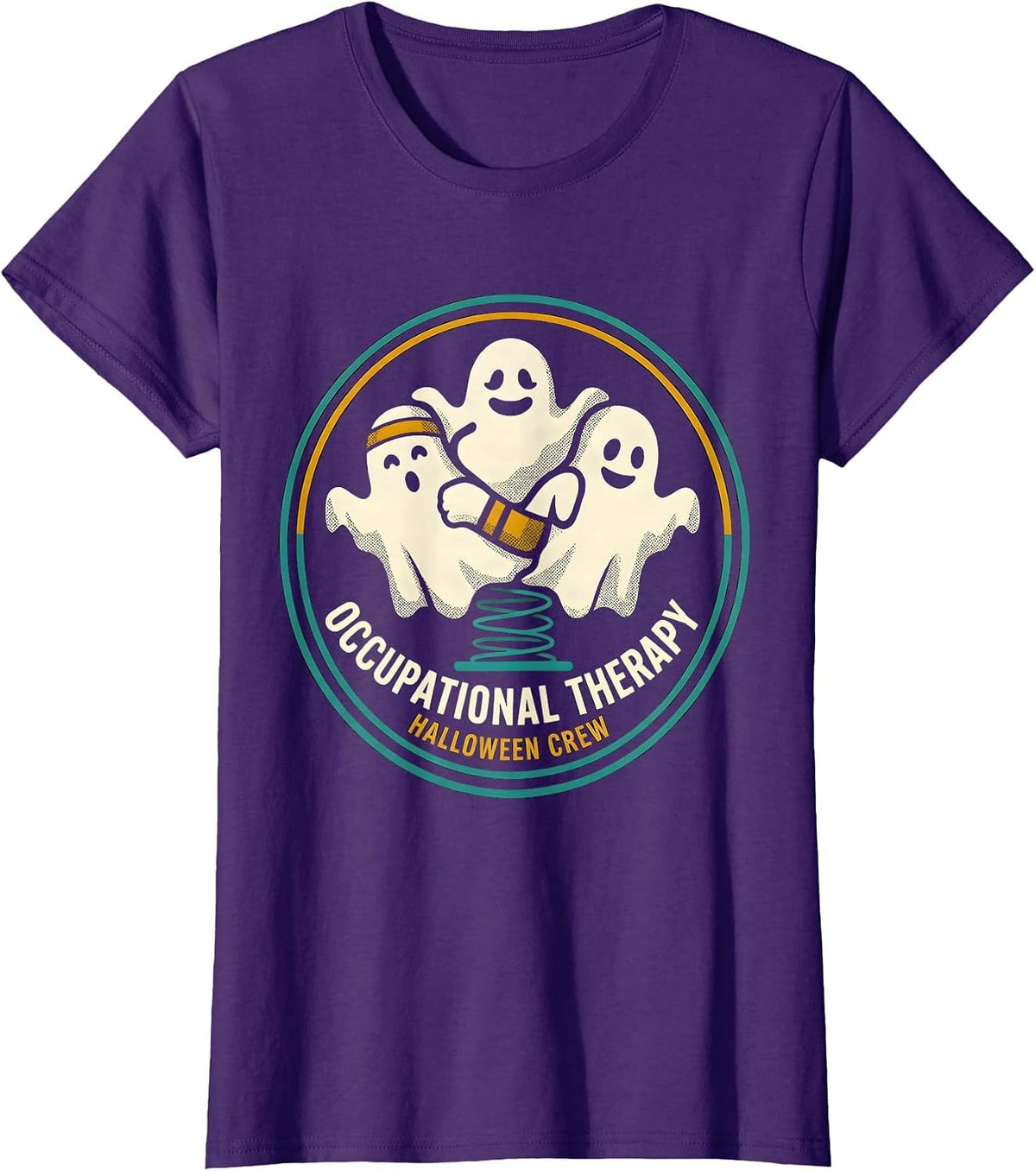 Women's Occupational Therapy Halloween Crew Midcentury Modern T-Shirt - Purple