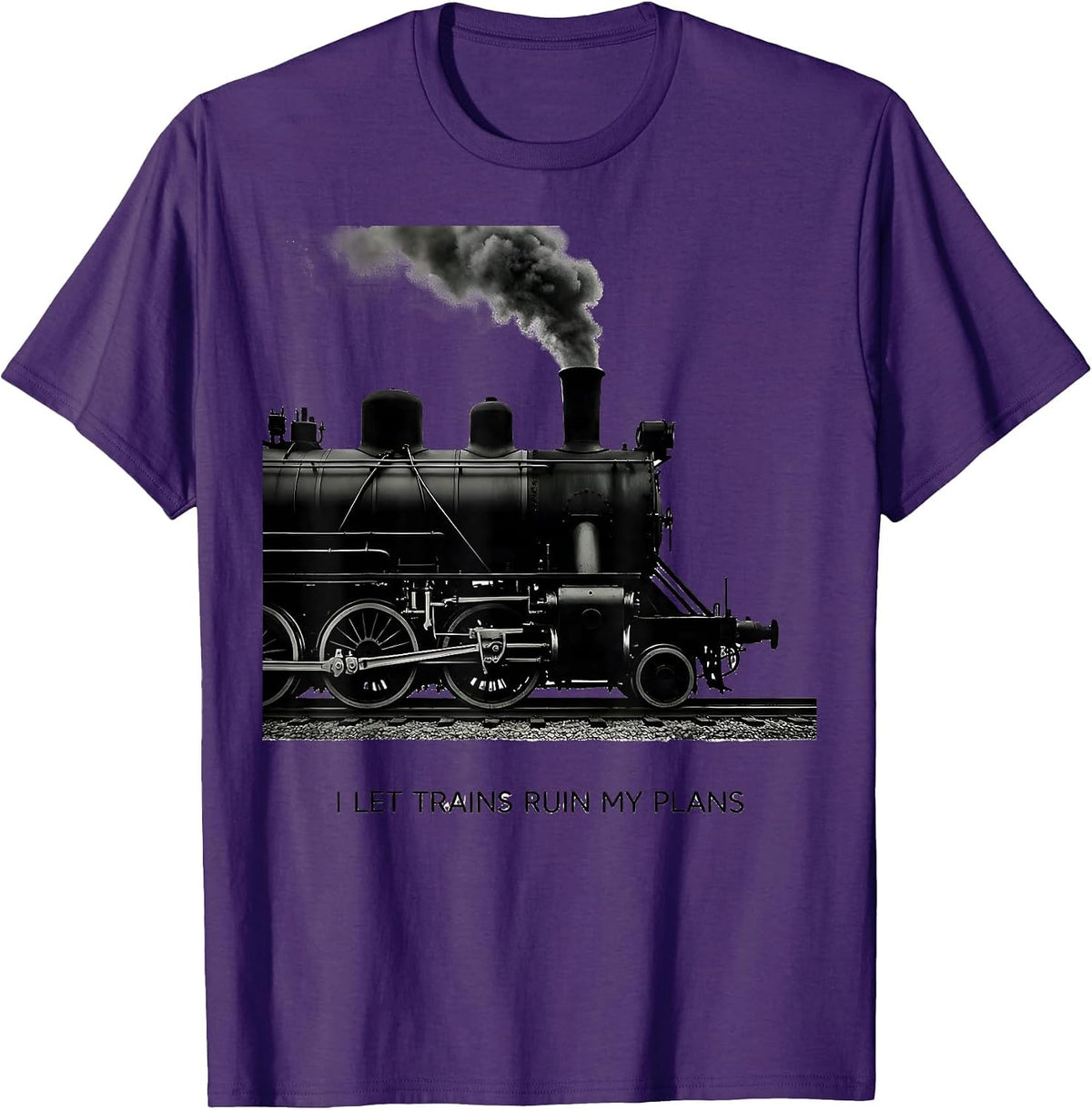 I Let Trains Ruin My Plans Funny Train Enthusiast Model T-Shirt - Purple