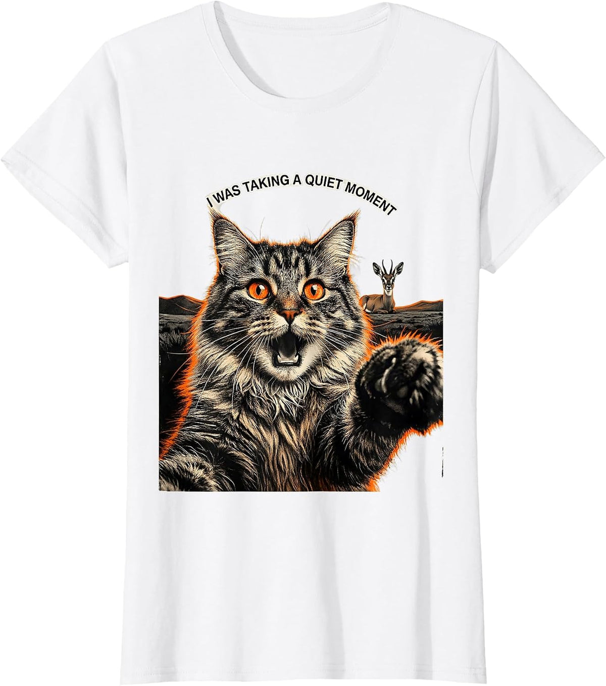 I Was Taking A Quiet Moment Funny Norwegian Forest Cat Alien T-Shirt - White