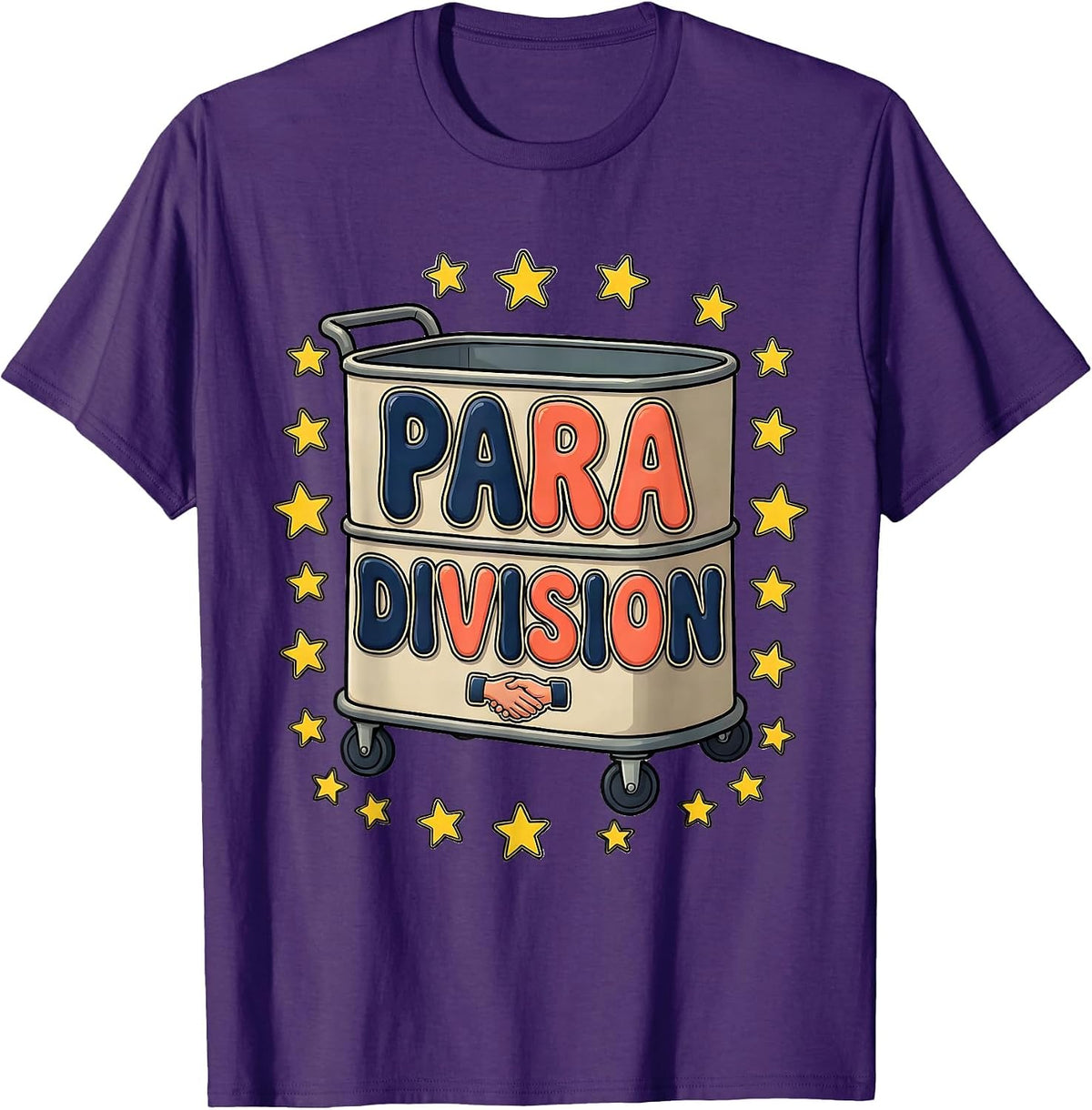 Para Division Custom Teacher Paraeducator Appreciation Back T-Shirt - Purple