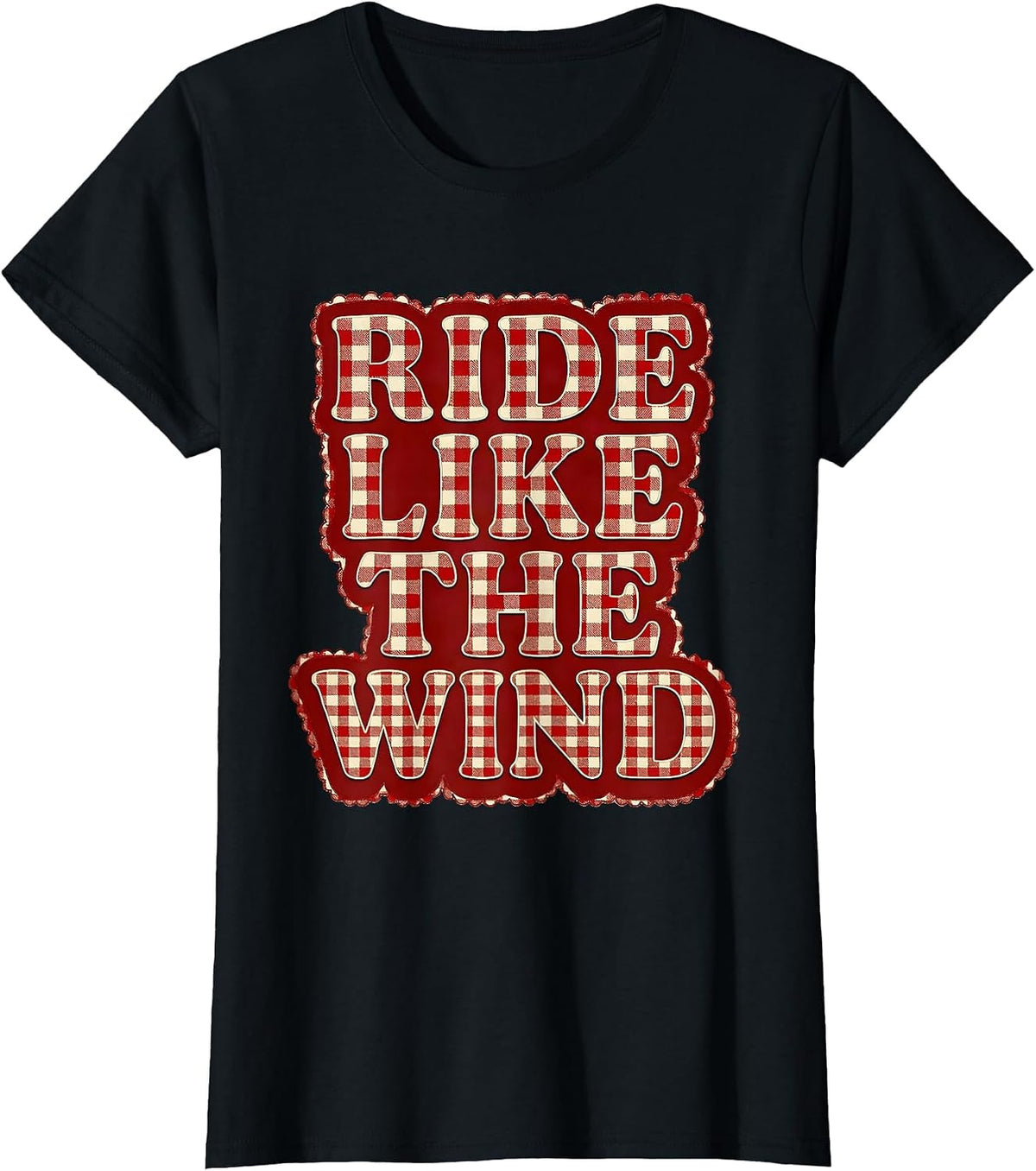 Women's Ride Like the Wind Horse Lover Design T-Shirt - Black