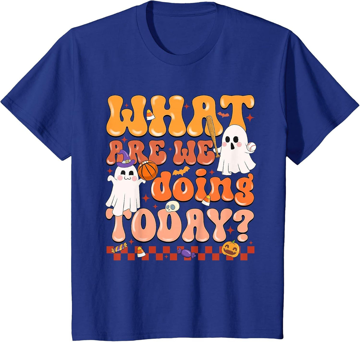 What are We Doing Today Halloween PE Spooky Teacher T-Shirt - Royal Blue