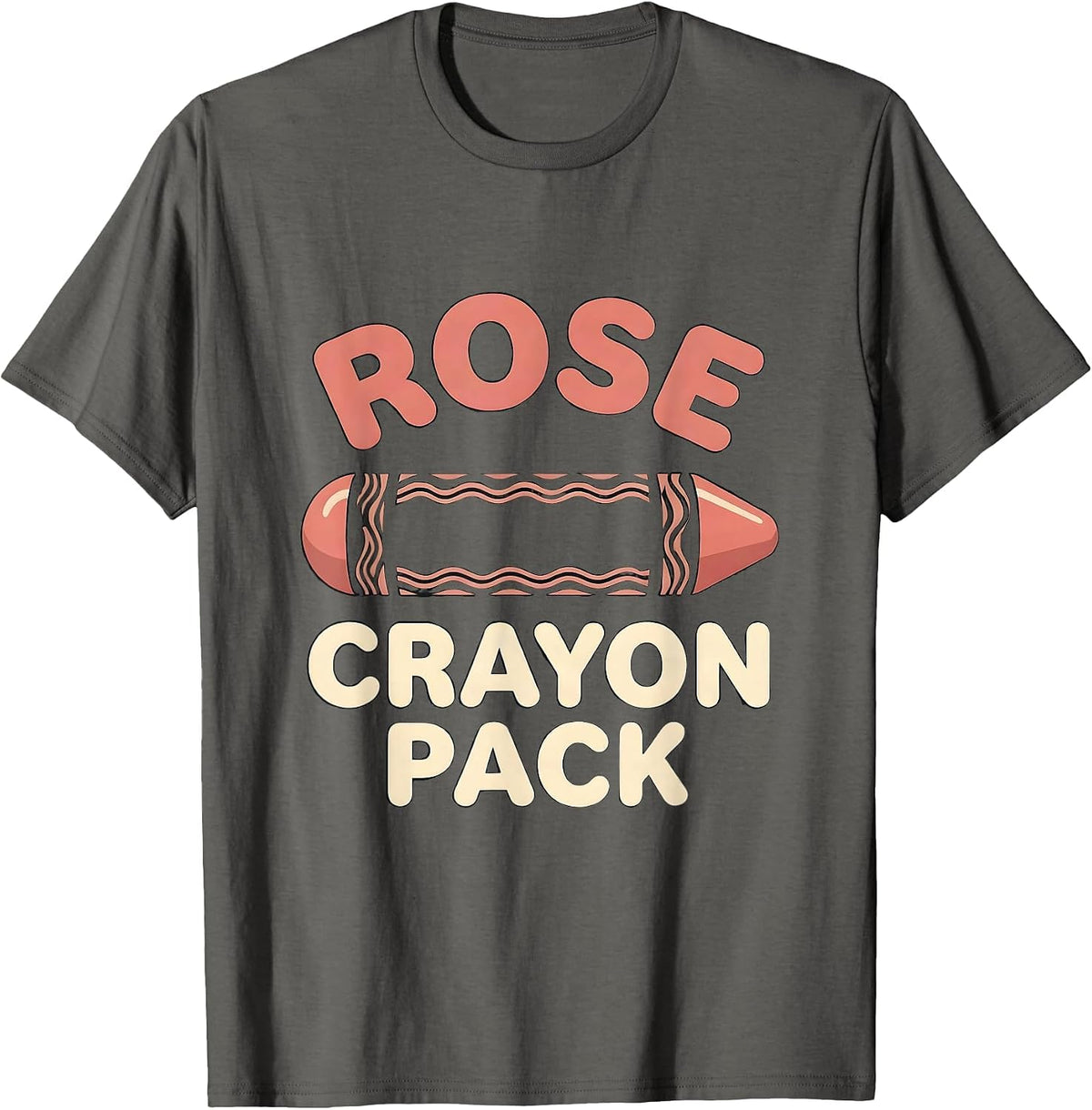 Rose Crayon Pack Playful Group Halloween Costume Teacher T-Shirt - Asphalt Grey