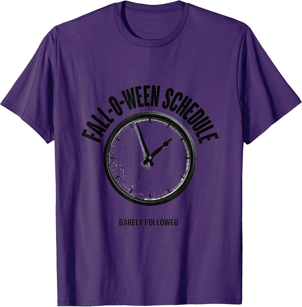 Fall-O-Ween Schedule, Barely Followed Funny Teacher T-Shirt - Purple
