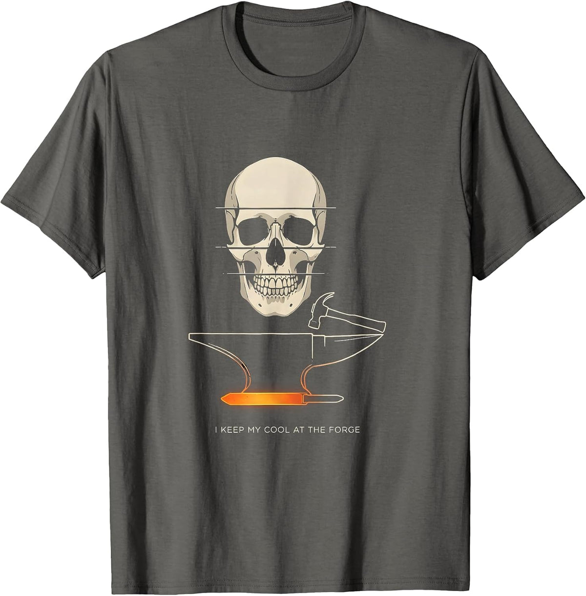 Men's I Keep My Cool At The Forge Funny Blacksmith Forge T-Shirt - Asphalt Grey