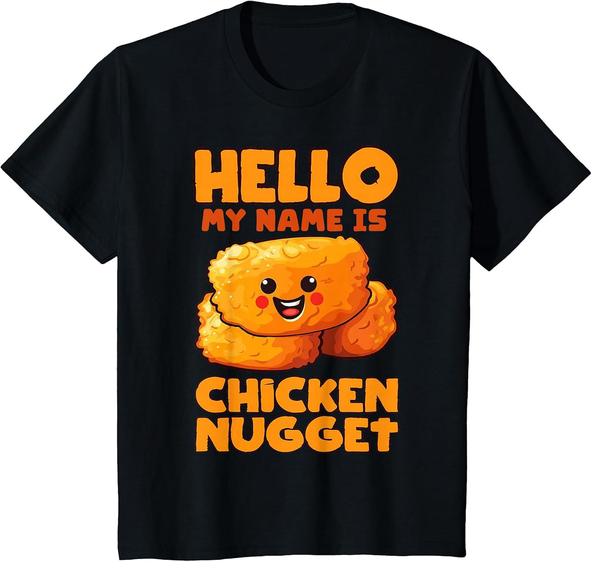 Hello My Name is Chicken Nugget Costume Kids Chicken Nugget T-Shirt - Black