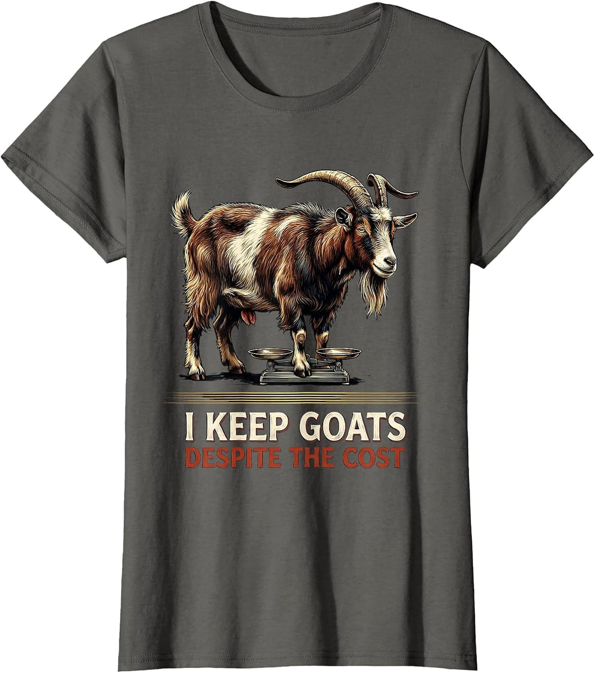 Women's I Keep Goats Despite The Cost Funny Goat Lover Farm Humor T-Shirt - Asphalt Grey