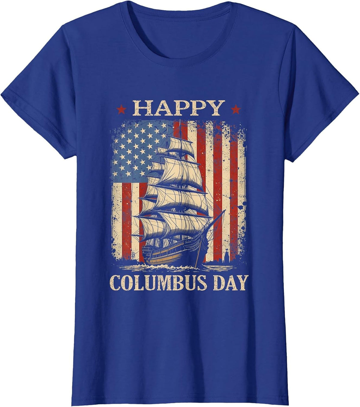 Happy Columbus Day Design Christopher Columbus Italian T-Shirt - Royal Blue