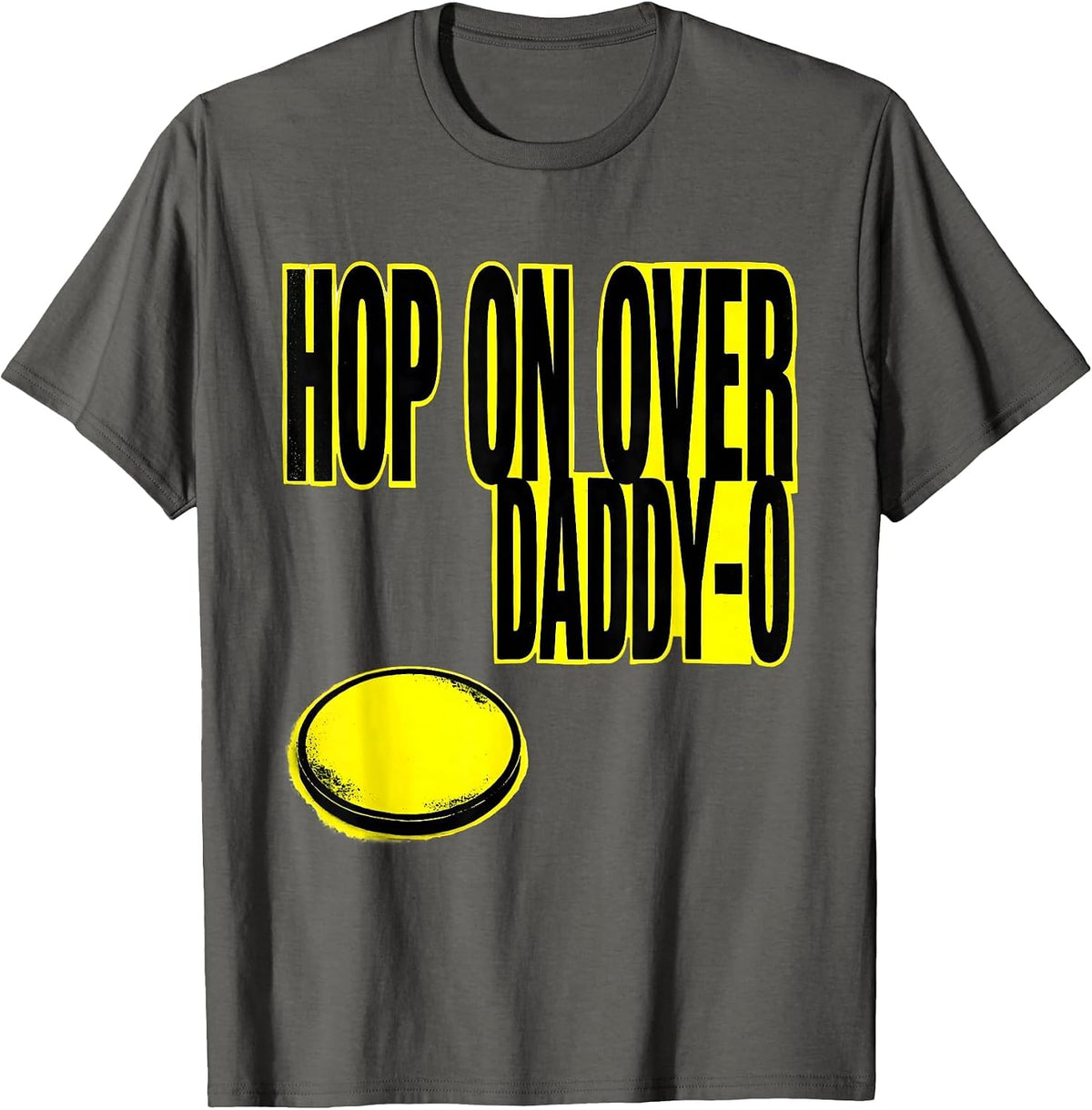 Men's Hop On Over, Daddy-O 50s Sock Hop Rockabilly Party Retro T-Shirt - Asphalt Grey