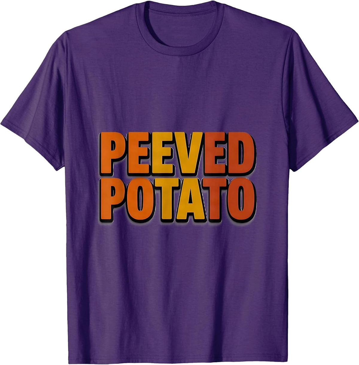 Men's Peeved Potato Bold Condensed Funny Couples Thanksgiving T-Shirt - Purple