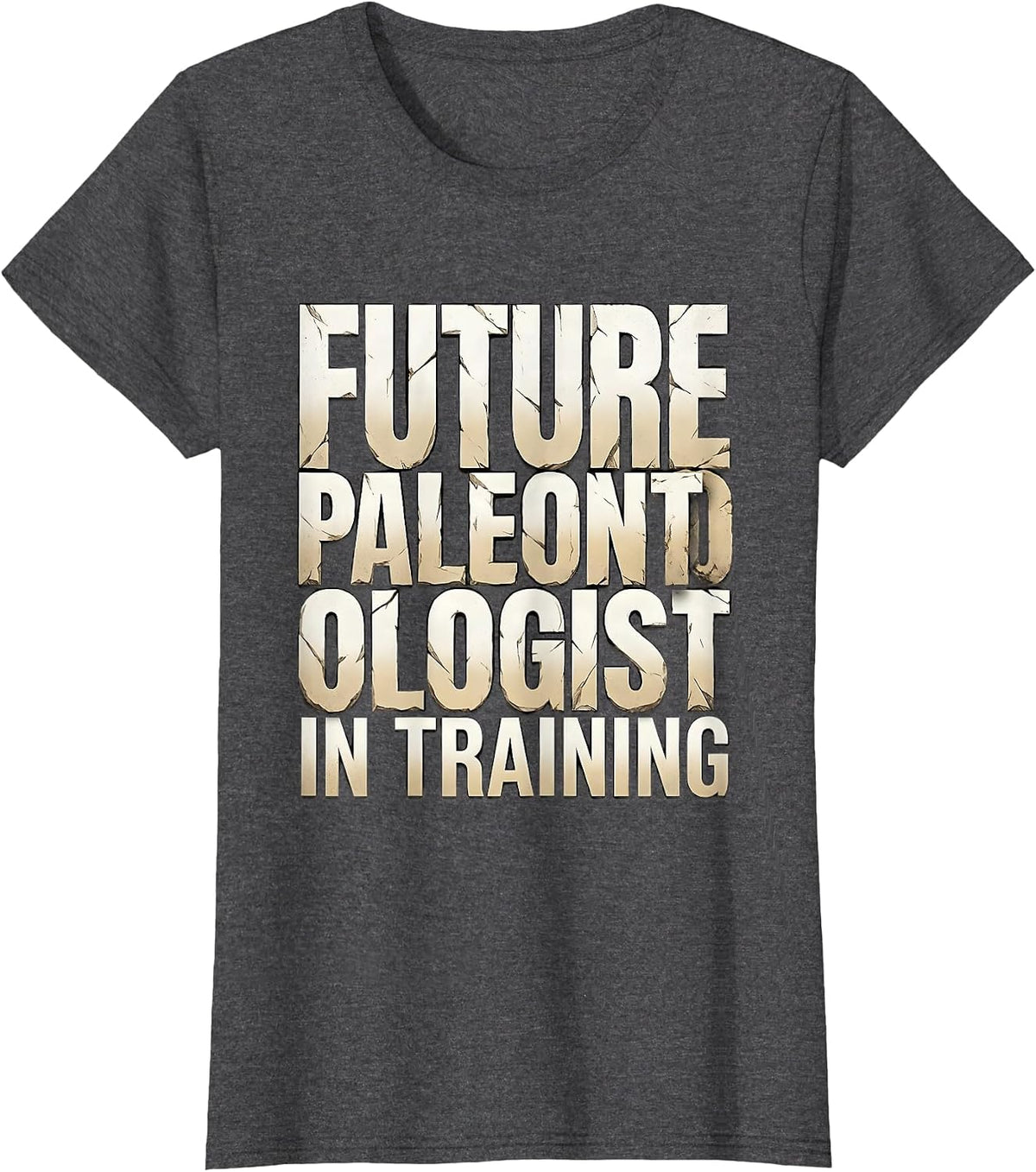 Women's Future Paleontologist In Training Dinosaur Design T-Shirt - Dark Heather Grey