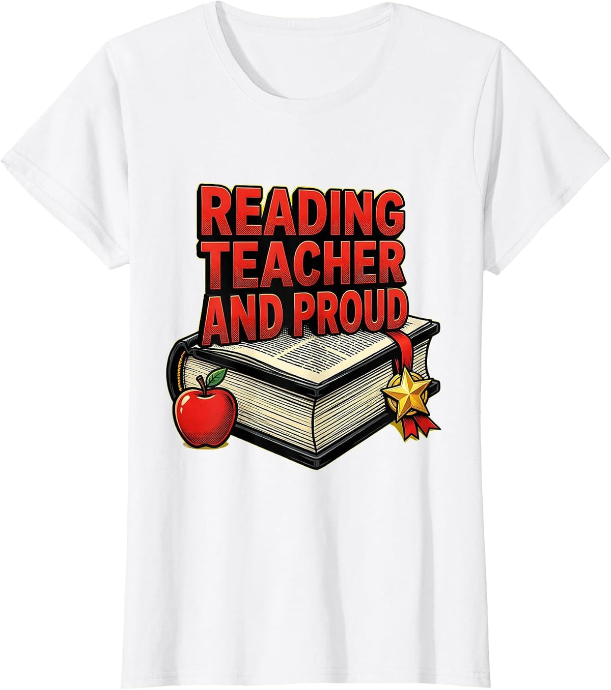 Reading Teacher and Proud Educator Design T-Shirt - White