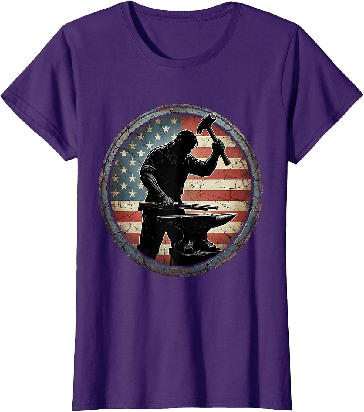 Women's Hand Forged Rifle Barrel Blacksmith 2nd Amendment T-Shirt - Purple