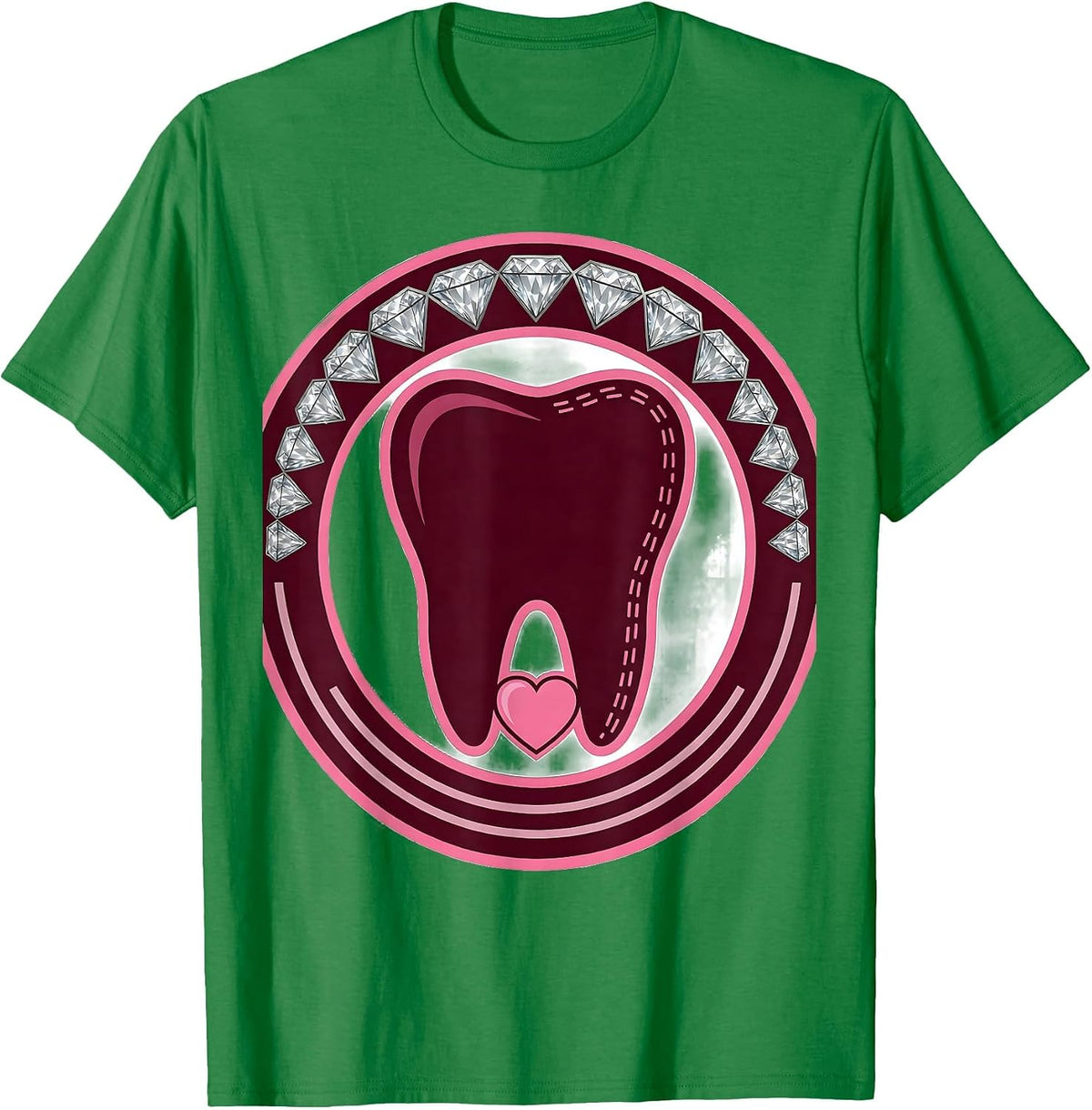 Men's Sealed Crown Roots Dental Tooth Valentine's Day Humor T-Shirt - Kelly Green