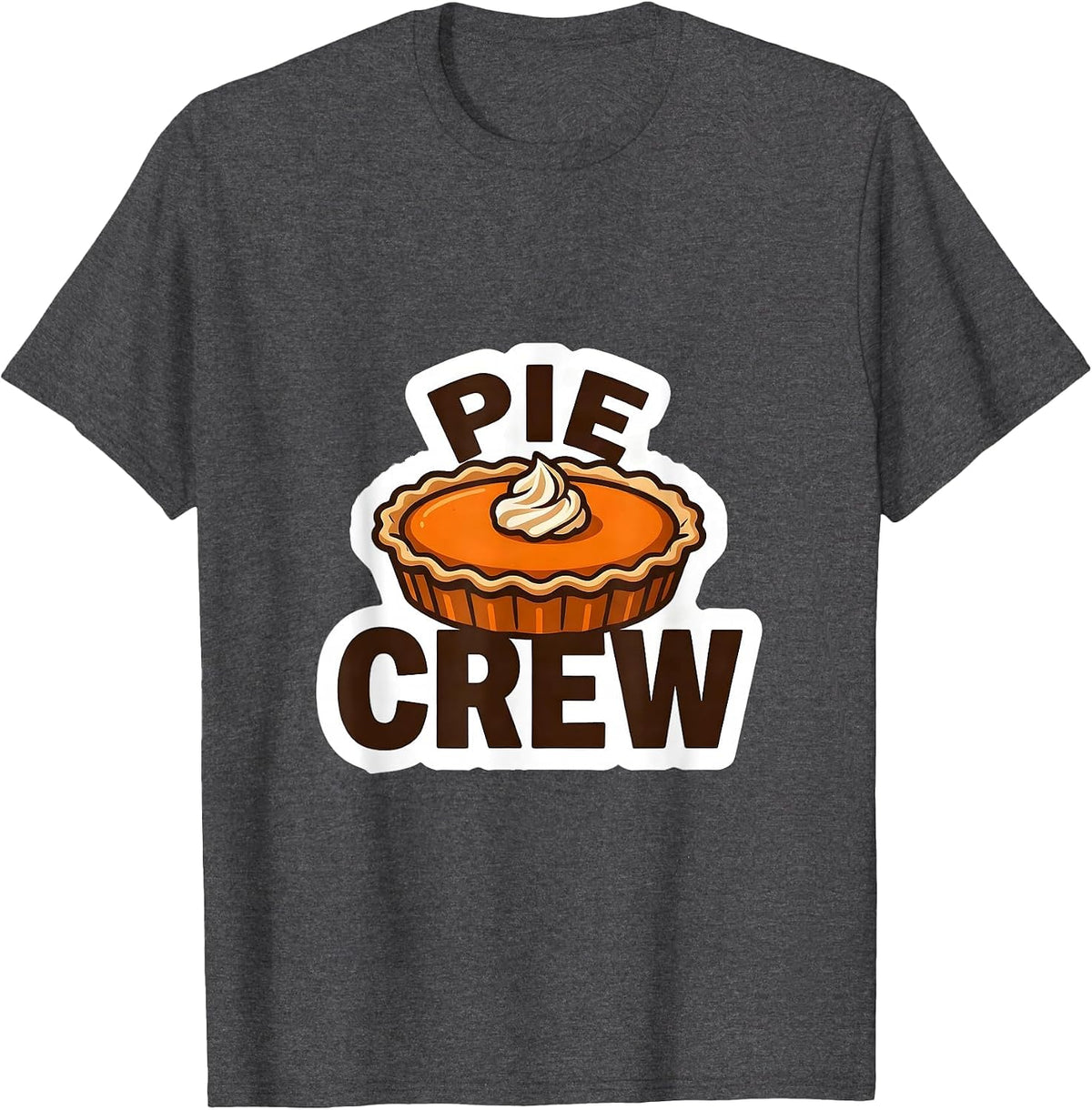 Pie Crew Funny Pumpkin Pie Crew Thanksgiving Halloween T-Shirt - Dark Heather Grey