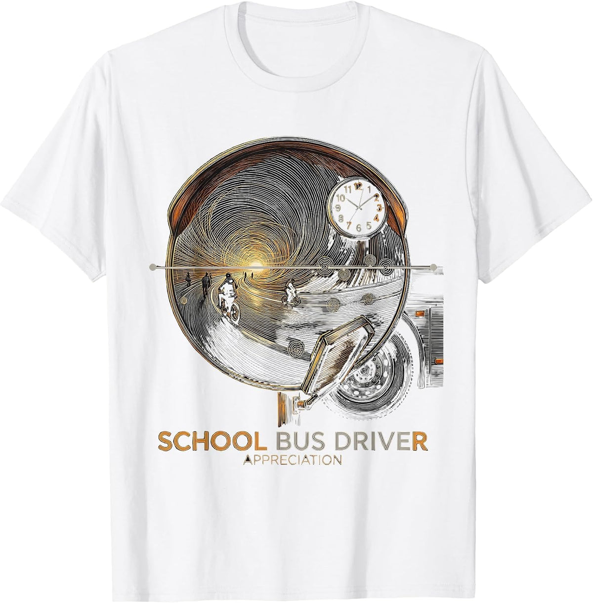 Men's School Bus Driver Appreciation Gift Back To School T-Shirt - White