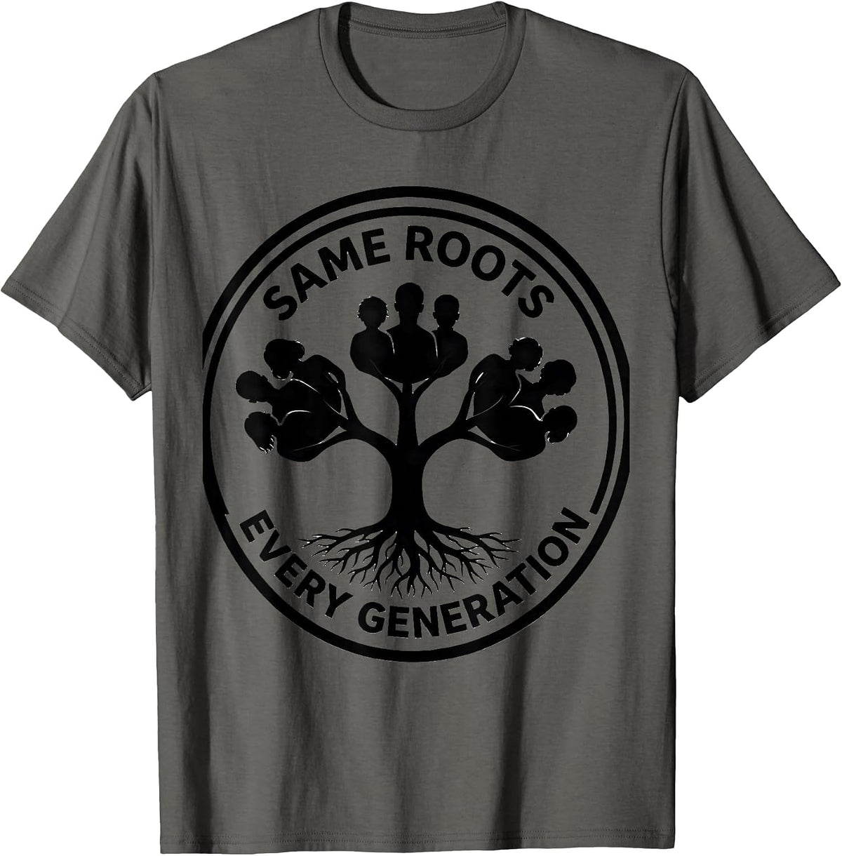 Men's Same Roots Every Generation Family Reunion Matching Group T-Shirt - Asphalt Grey