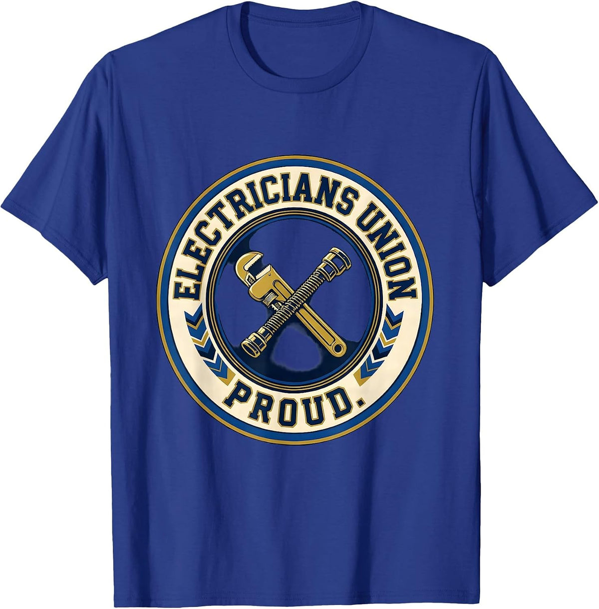 Electricians Union Proud Skilled Trades Labor Solidarity T-Shirt - Royal Blue