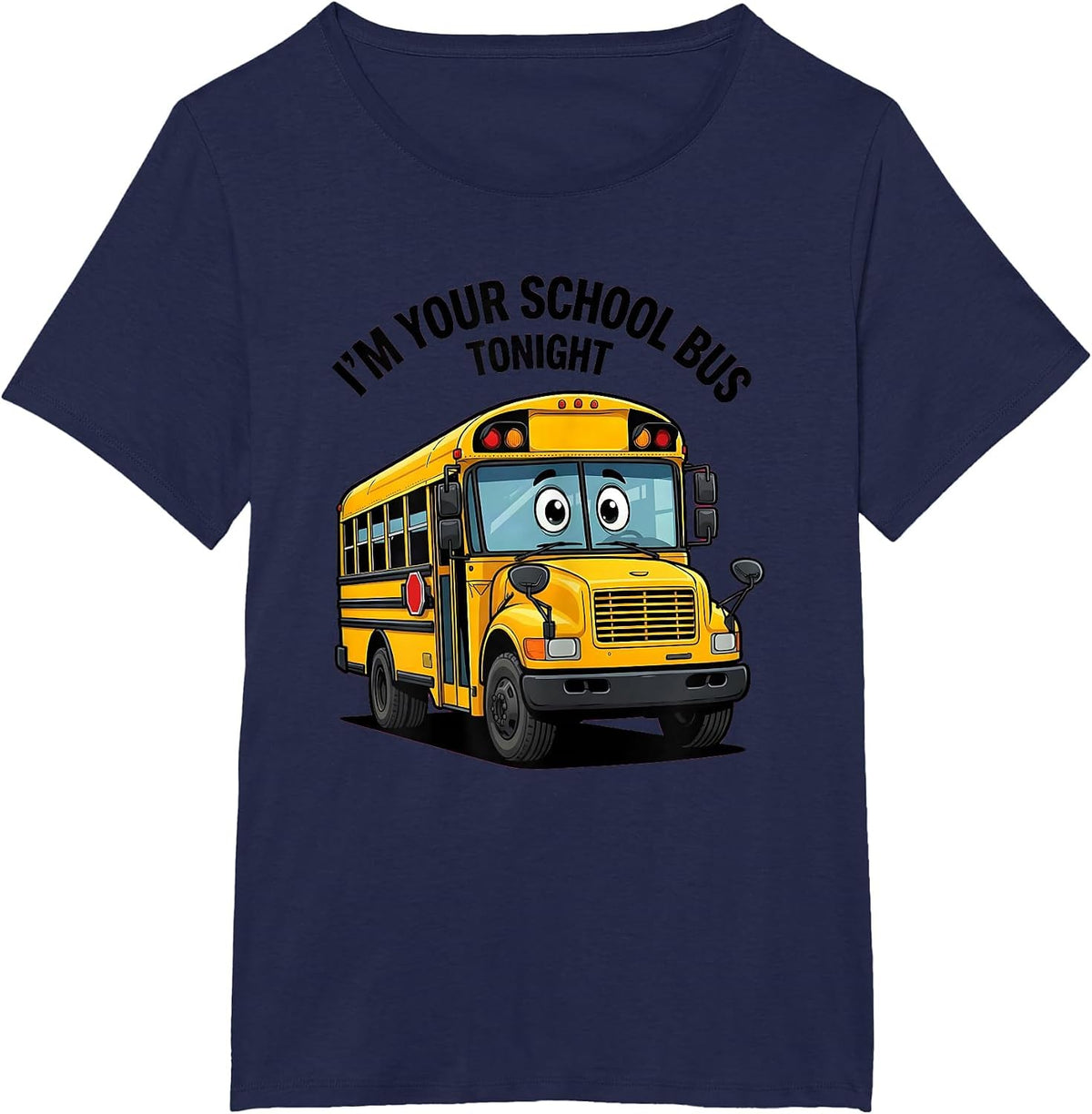 Women's I'm Your School Bus Tonight Funny Halloween Costume T-Shirt - Navy Blue