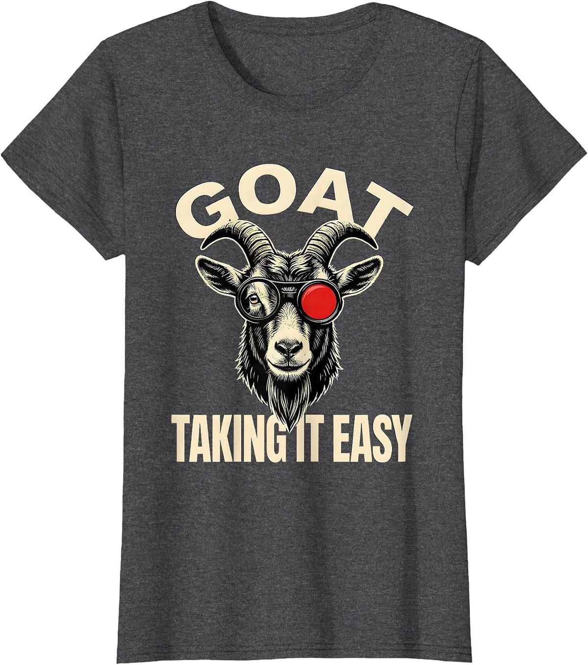 Women's GOAT Taking It Easy Funny Goat Humor Animal Lover Gift T-Shirt - Dark Heather Grey
