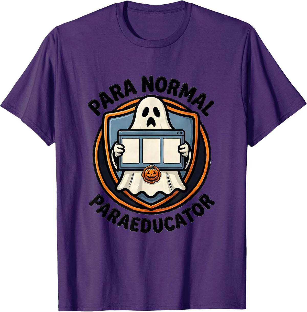 Para Normal Paraeducator Ghost Halloween Para Teacher Aide T-Shirt - Purple