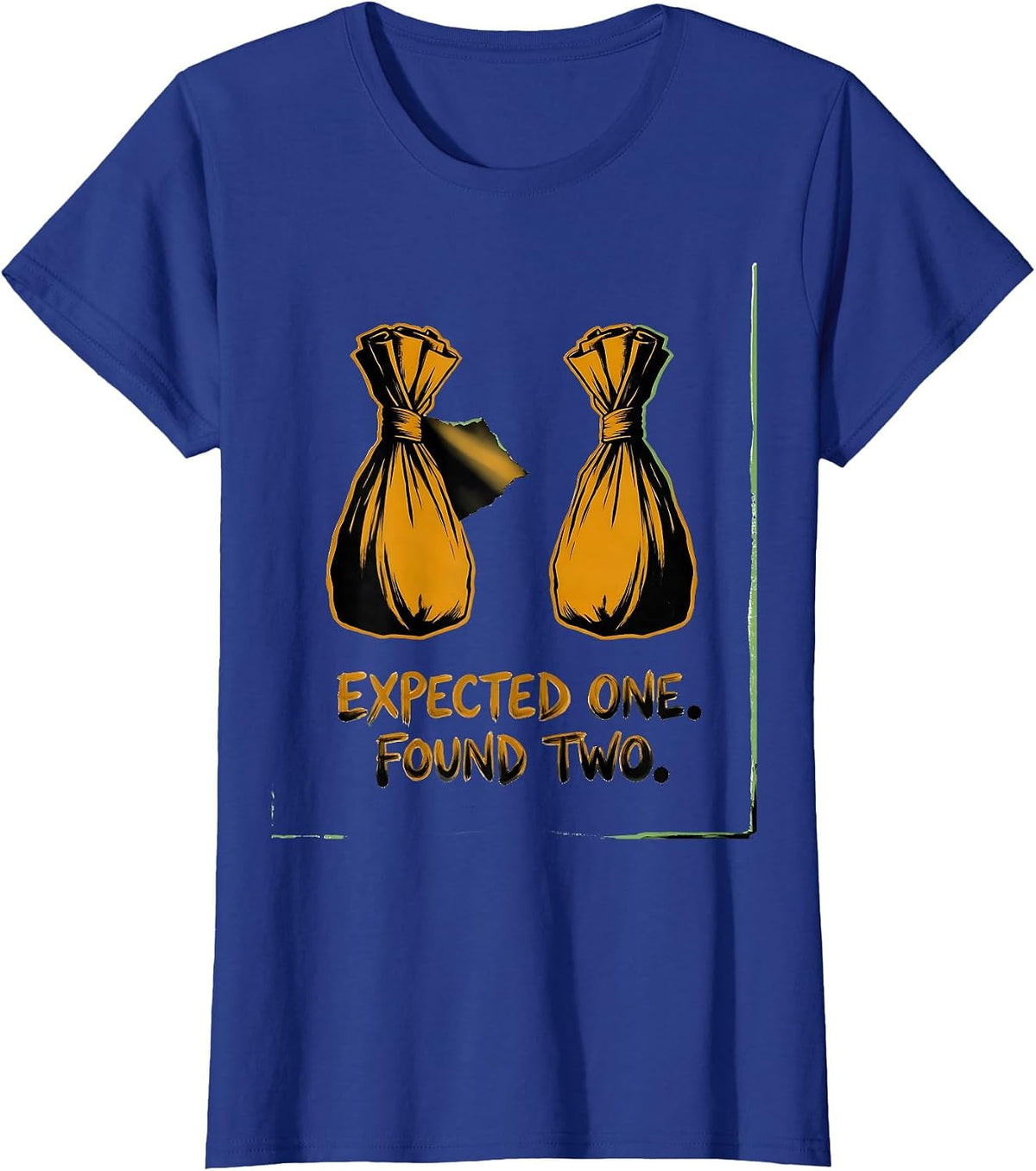 Women's Expected One Found Two Playful Twin Pregnancy Mama T-Shirt - Royal Blue