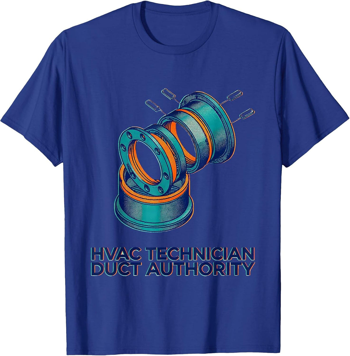 HVAC Technician, Duct Authority Funny HVAC Tech Gift T-Shirt - Royal Blue