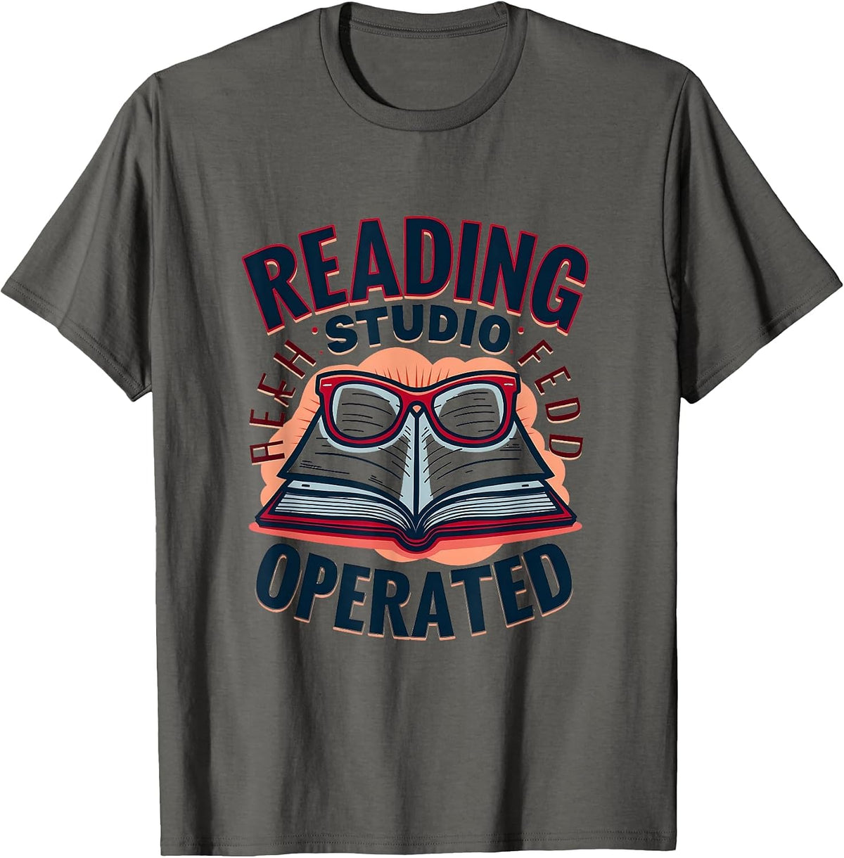 Reading Studio Teacher Operated Education Design T-Shirt - Asphalt Grey